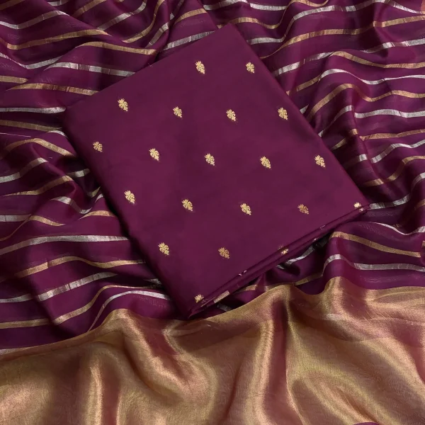 CHANDERI SILK SUIT SET Printed (Jamuni)