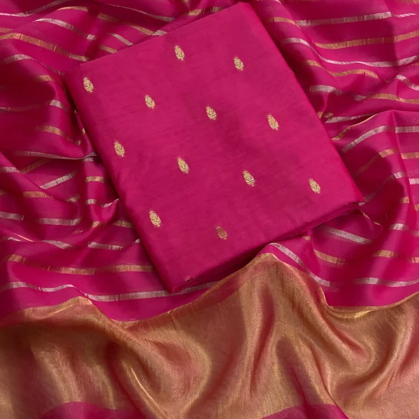 CHANDERI SILK SUIT SET (Pink)