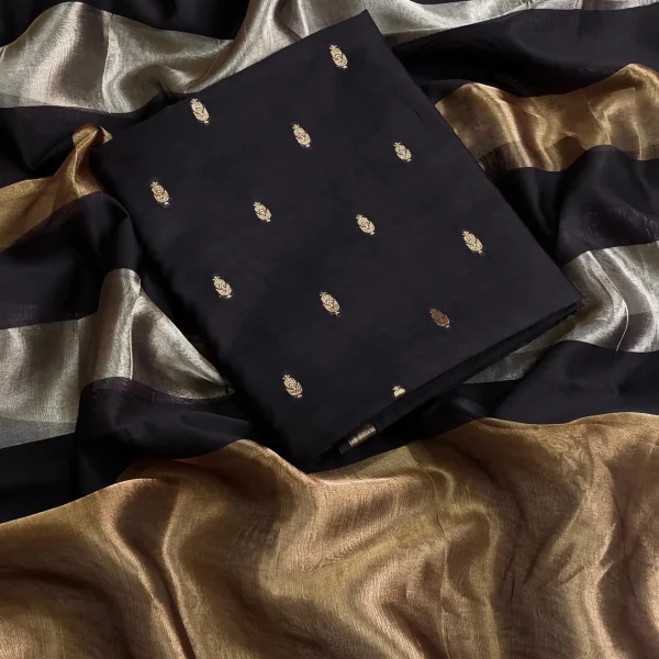 CHANDERI SILK SUIT SET (Black)