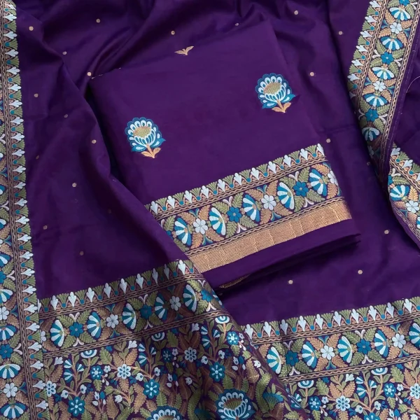 PURE JAMDANI SUIT SET (Blue)