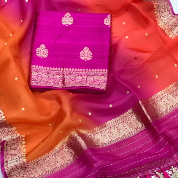 Premium banarasi kadhwa Suit Set ( Fusia Pink)