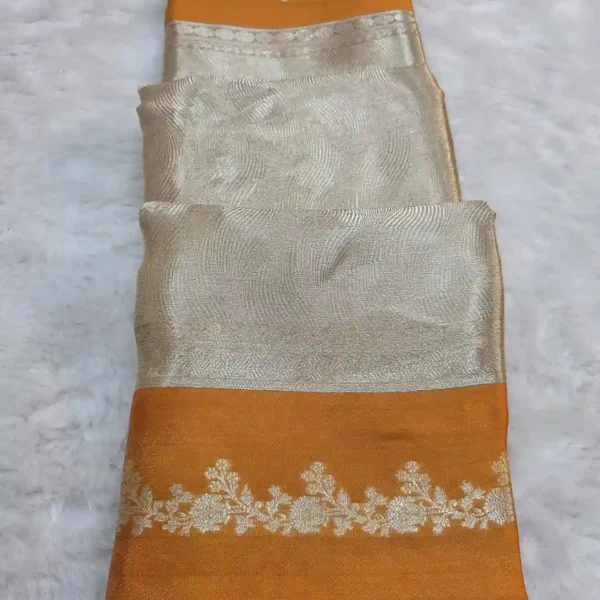 Orange Tissue Silk Banarasi Saree