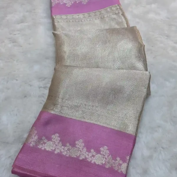 Light Pink Tissue Silk Banarasi Saree