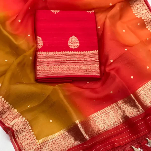 Premium banarasi kadhwa Suit Set (Red1)