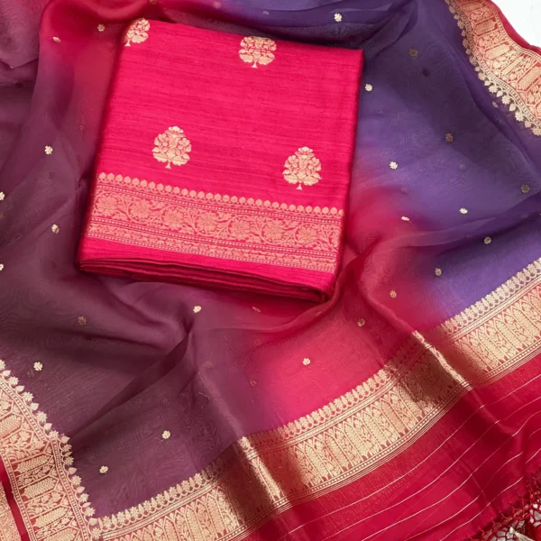 Premium banarasi kadhwa Suit Set(RED)
